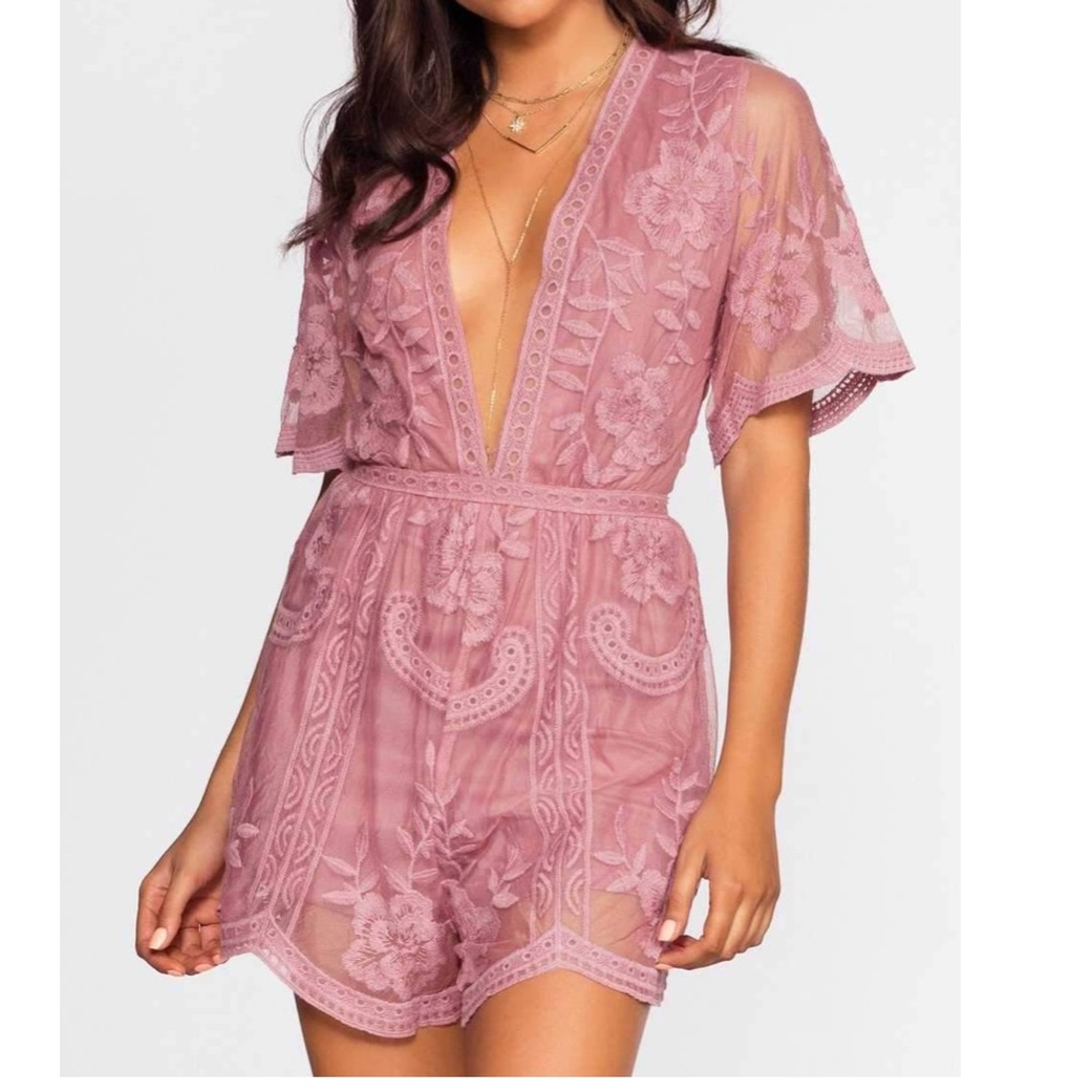 She + Sky lace romper